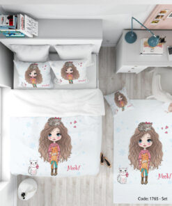 ست روتختی و ملحفه چاپی دخترانه مدل MEEW