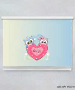 پرده شید بالارو قلبی دخترانه مدل LOVE YOU