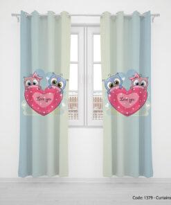 پرده پانچی قلبی دخترانه مدل LOVE YOU