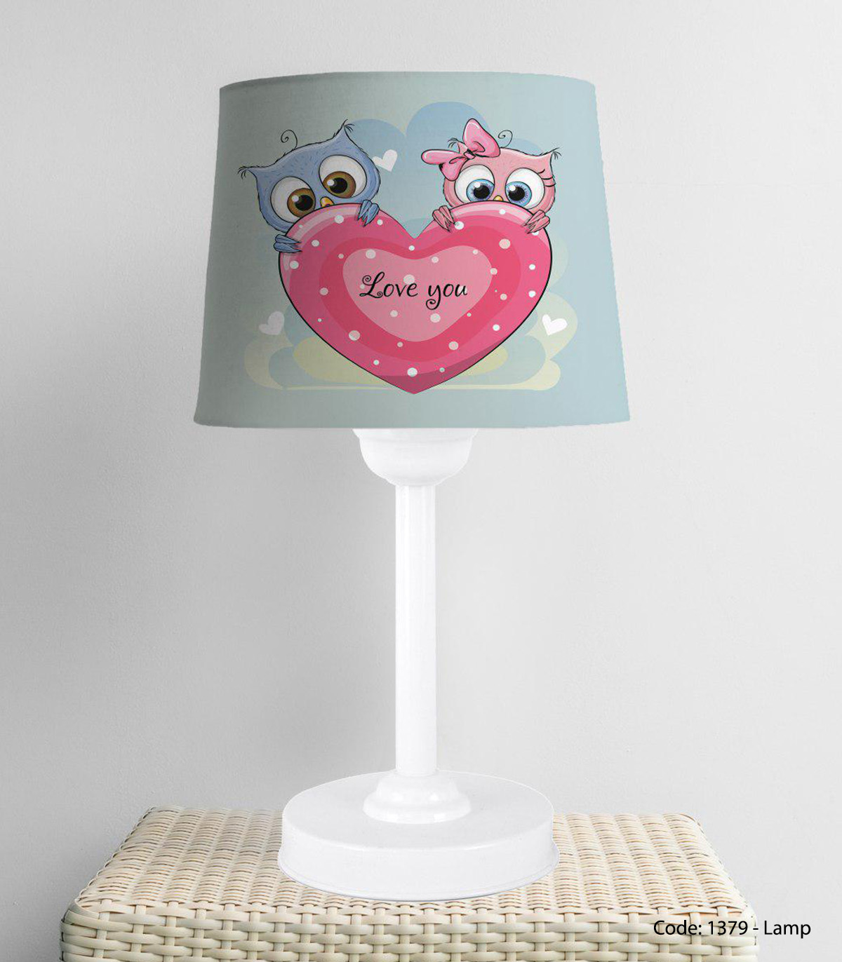 آباژور رومیزی قلبی دخترانه مدل LOVE YOU