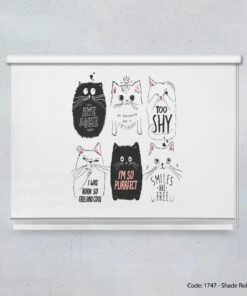 پرده شید رول اتاق دخترانه حیوانات مدل CAT