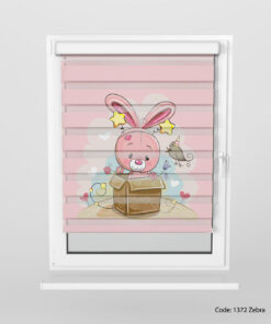 پرده زبرا صورتی مدل خرگوش