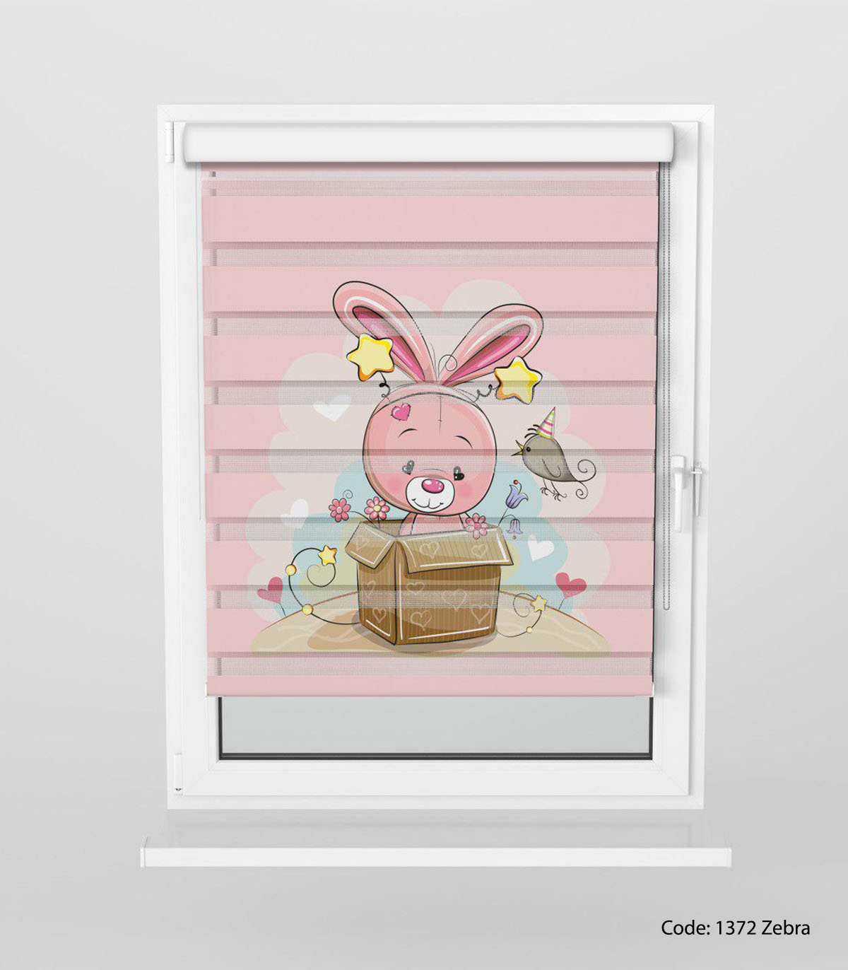 پرده زبرا صورتی مدل خرگوش