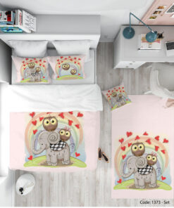 ست روتختی و ملحفه چاپی فانتزی مدل ELEPHANT