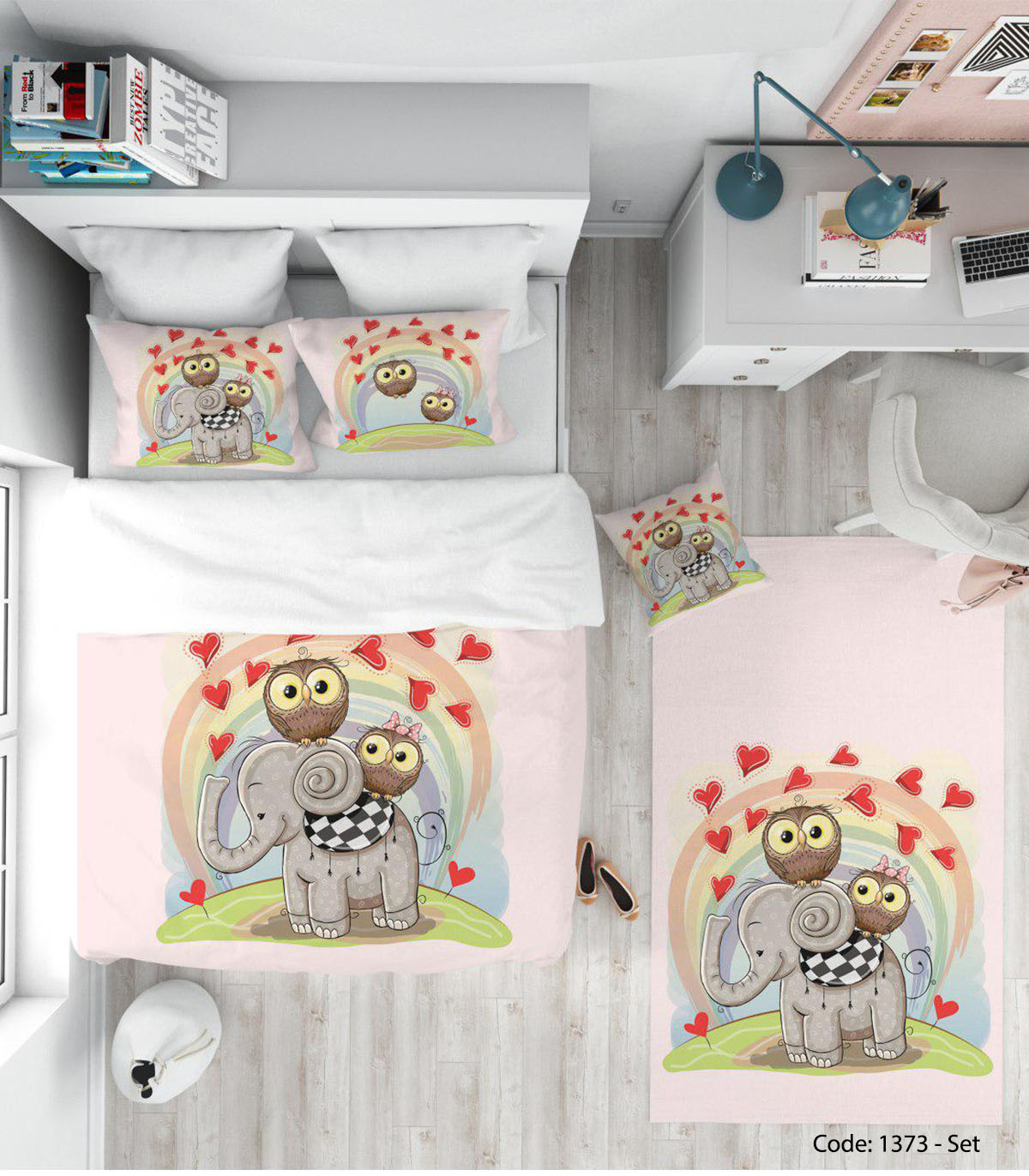 ست روتختی و ملحفه چاپی فانتزی مدل ELEPHANT