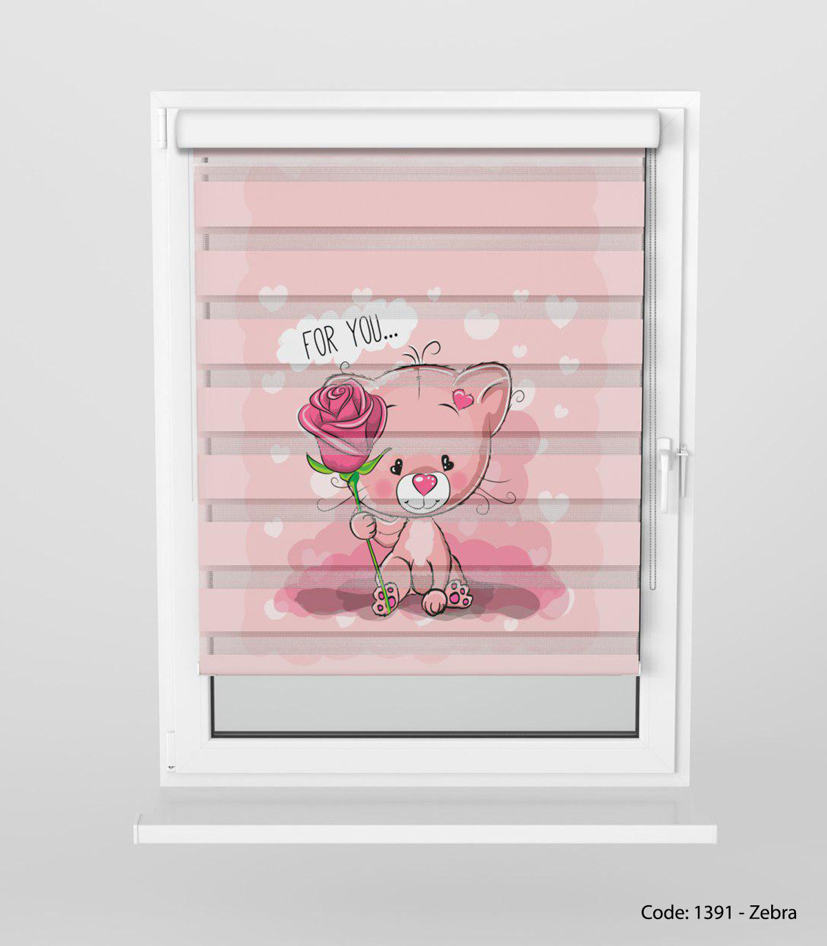 پرده زبرا خرسی مدل FLOWER