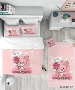 روتختی و ملحفه چاپی خرسی مدل FLOWER