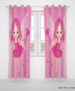 پرده پانچی دو تکه دخترانه مدل ANGEL