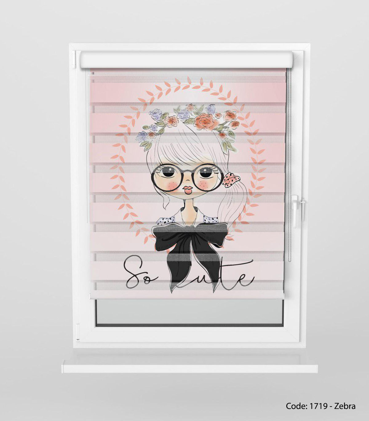 پرده زبرا اتاق نوجوان دخترانه مدل SO CUTE 2