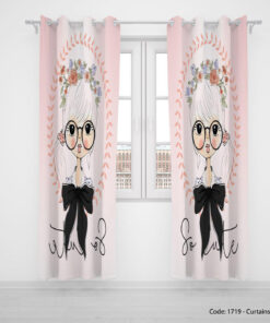 پرده پانچی دو تکه اتاق نوجوان دخترانه مدل SO CUTE 2