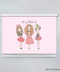 پرده شیدبالارو دخترانه اتاق نوجوان مدل BEST FRIENDS
