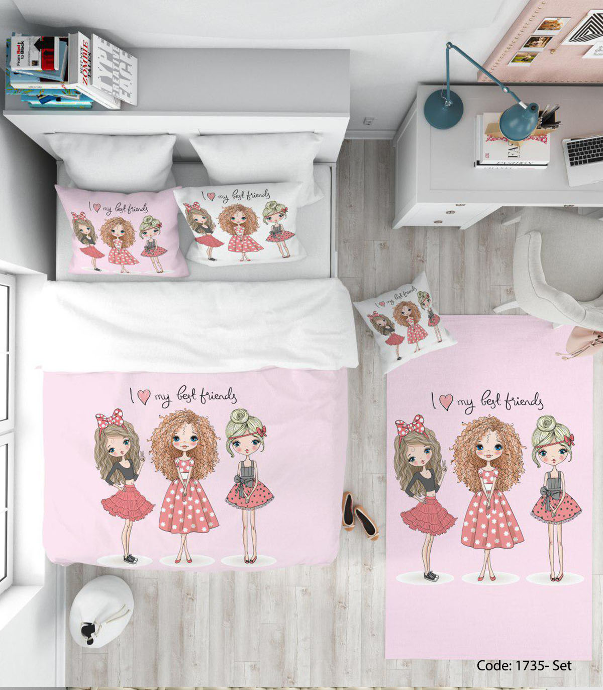 روتختی دخترانه اتاق نوجوان مدل BEST FRIENDS