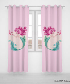 پرده دو تکه پانچی اتاق کودک مدل MERMAID