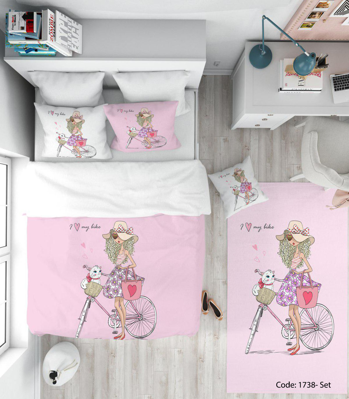 ست روتختی دخترانه مدل BIKE