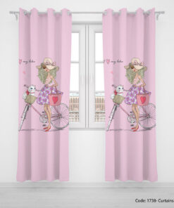 پرده پانچی دخترانه مدل BIKE
