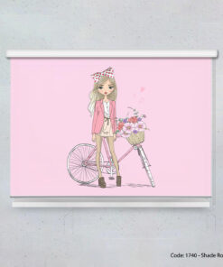 پرده شید بالارو اتاق کودک مدل BICYCLE