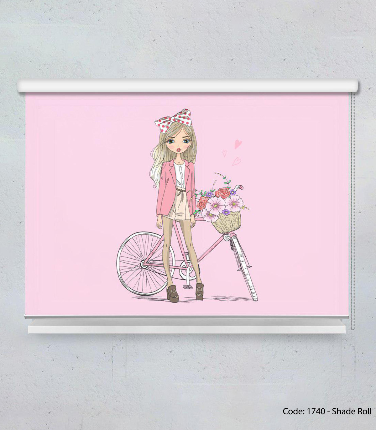 پرده شید بالارو اتاق کودک مدل BICYCLE