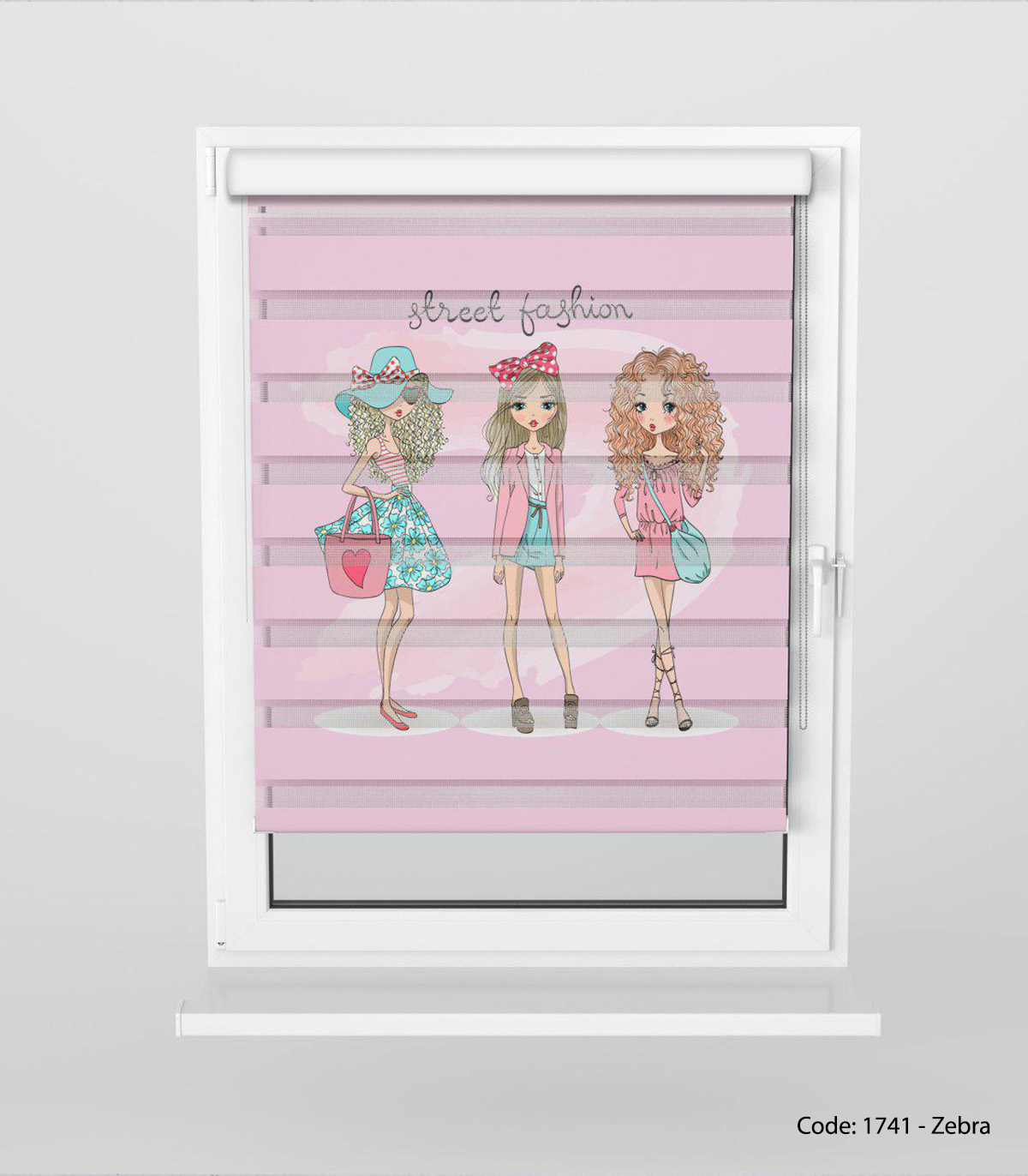 پرده زبرا اتاق نوجوان مدل STREET FASHION