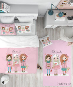 روتختی و ملحفه اتاق کودک دخترانه مدل CUTE CAT