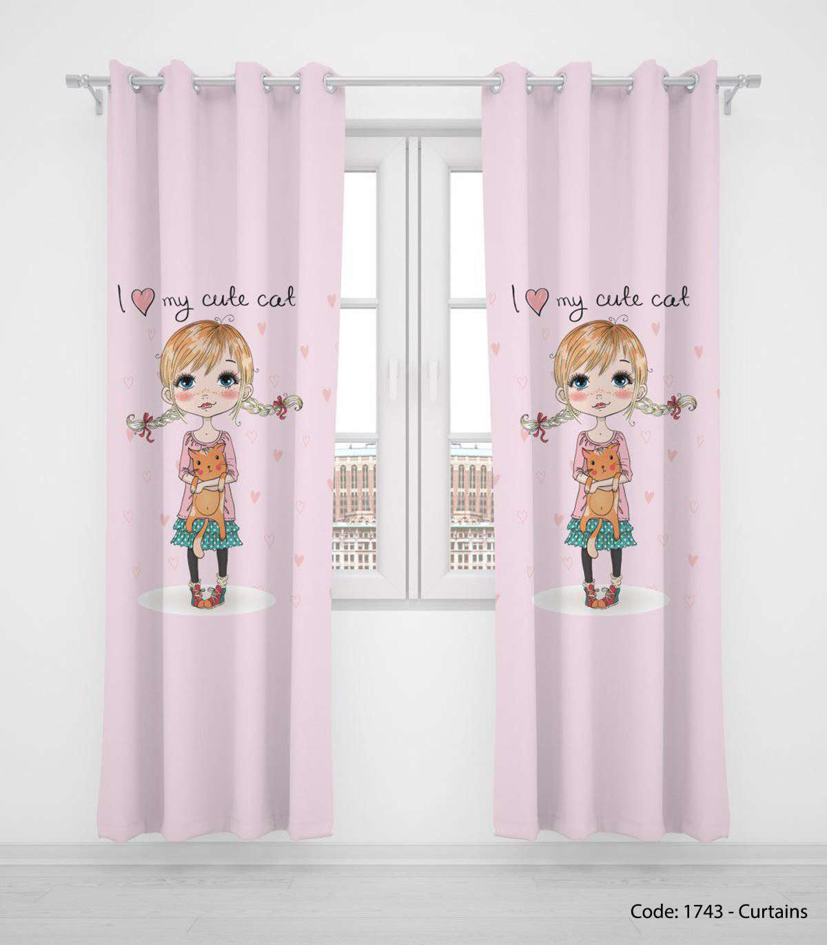 پرده دو تکه پانچی مدل LITTLE PRINCESS