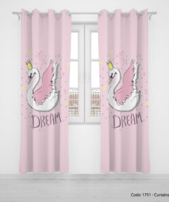 پرده پانچی دخترانه صورتی مدل DREAM3