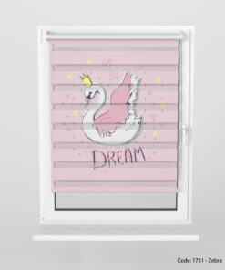 پرده زبرا دخترانه صورتی مدل DREAM3