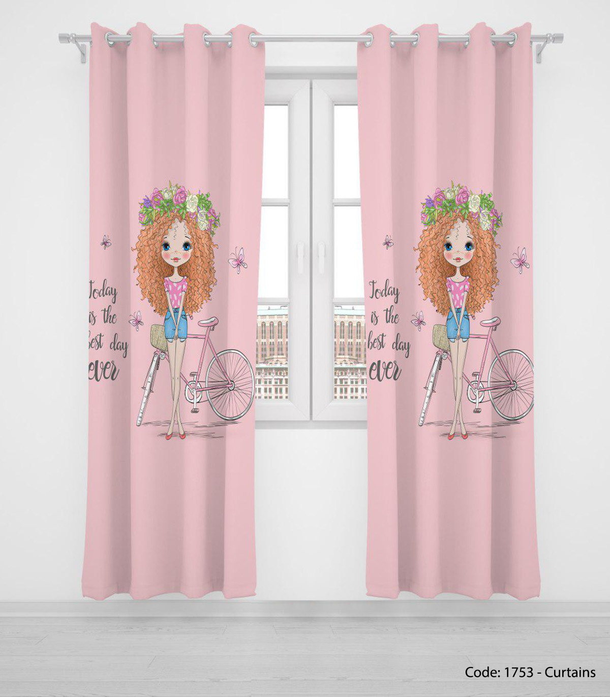 پرده دو تکه پانچی مخصوص سیسمونی مدل BEST DAY