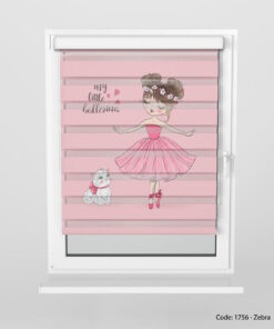 پرده زبرا صورتی دخترانه مدل LITTLE BALLESINA