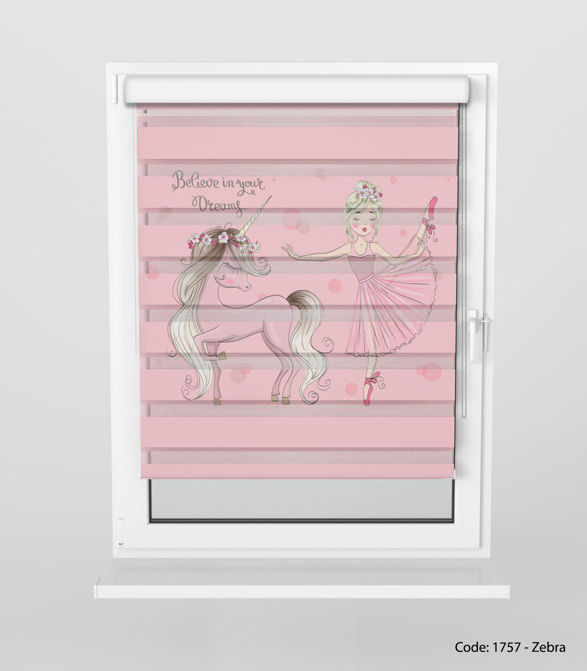 پرده زبرا اتاق کودک دخترانه مدل UNICORN