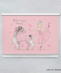 پرده شیدرول اتاق کودک دخترانه مدل UNICORN