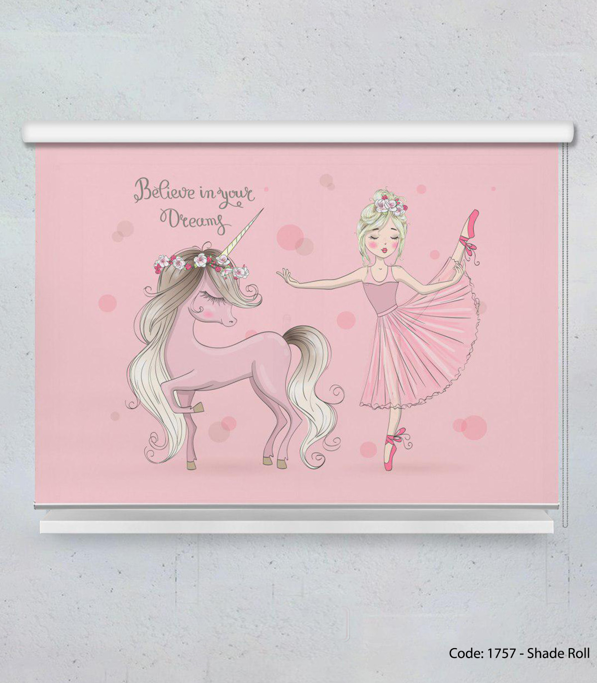 پرده شیدرول اتاق کودک دخترانه مدل UNICORN