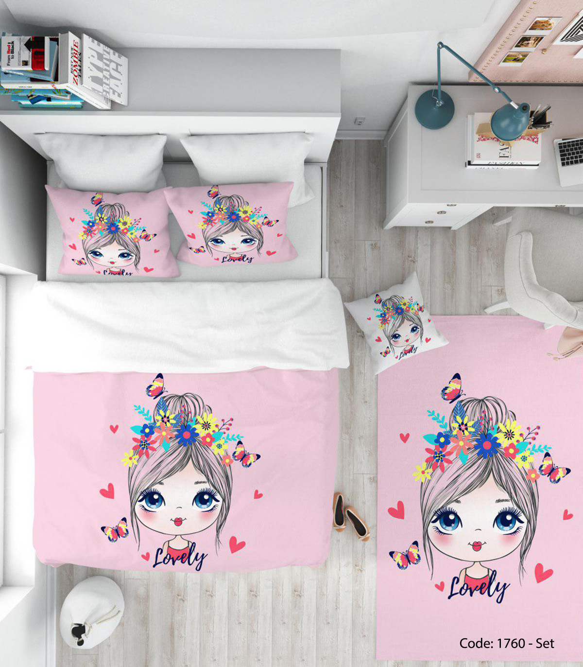 روتختی و ملحفه مناسب سیسمونی مدل LOVELY GIRL