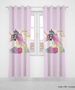 پرده پانچی دخترانه تک شاخ