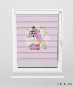 پرده زبرا دخترانه تک شاخ