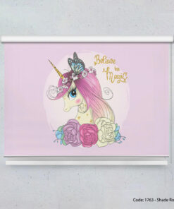 پرده شیدرول دخترانه تک شاخ