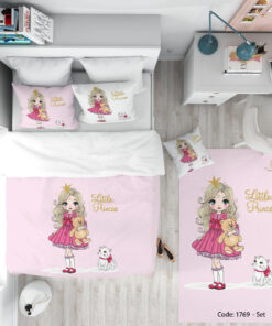 ست ملحفه چاپی و روتختی اتاق کودک مدل BEAR AND CAT