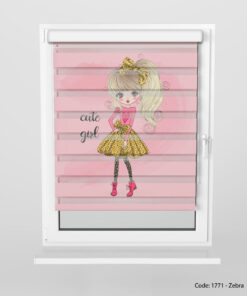 پرده زبرا دخترانه مدل CUTE GIRL