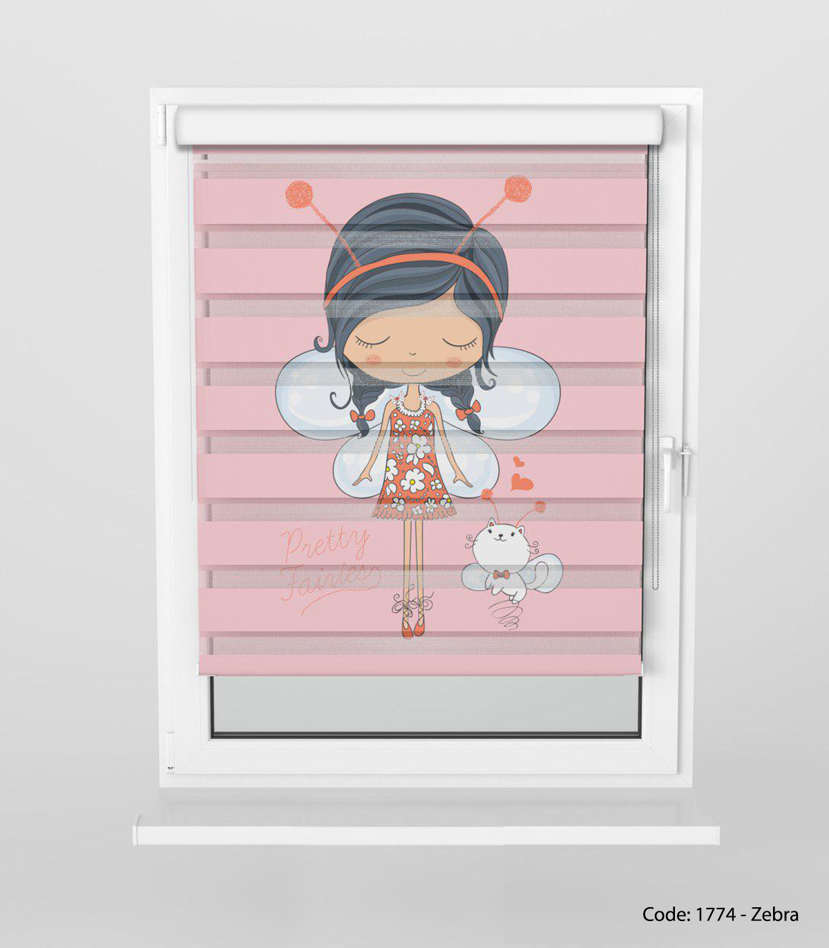 پرده زبرا مناسب سیمونی مدل LOVELY CAT