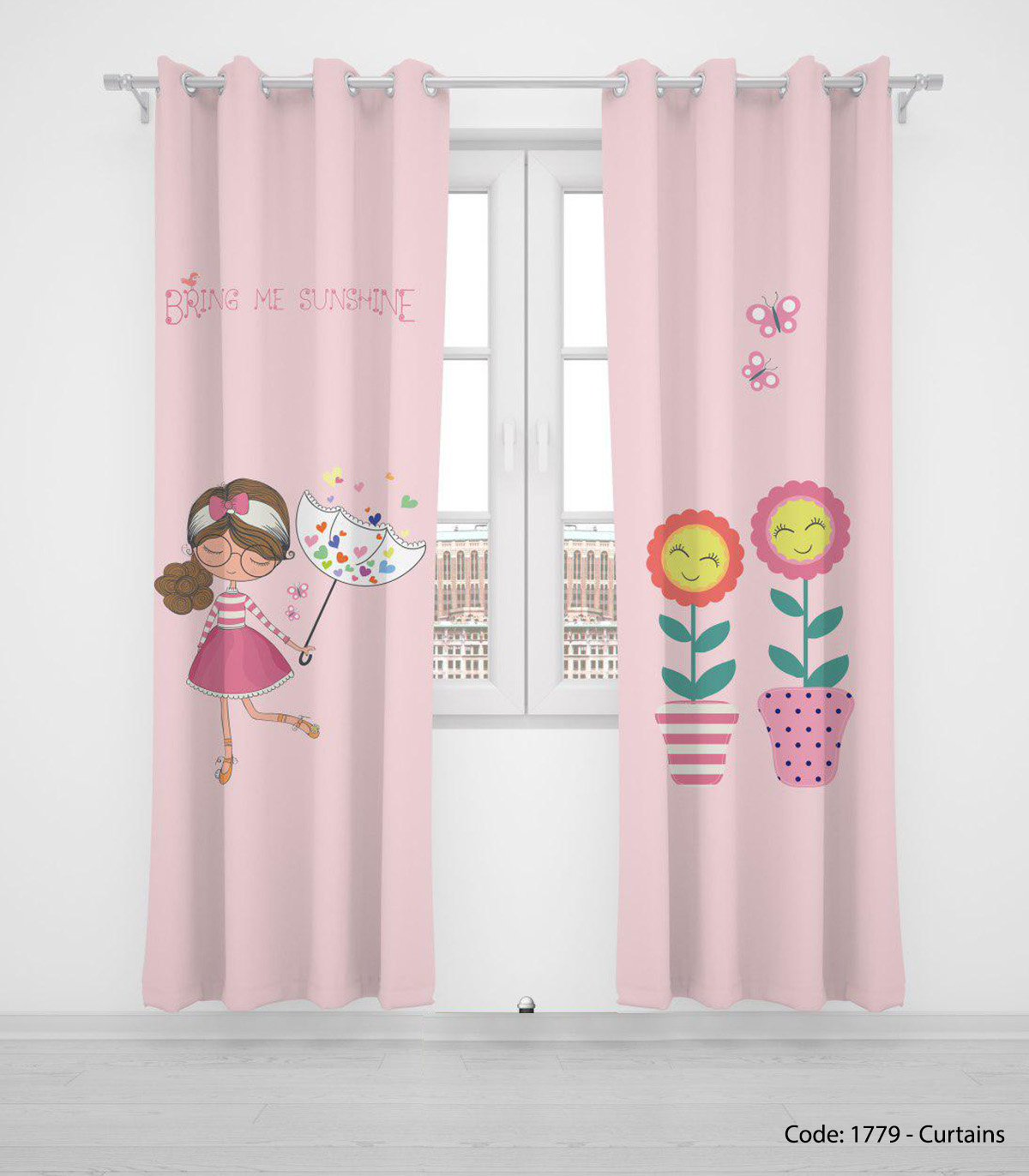 پرده پانچی دخترانه مدل SUNSHINE