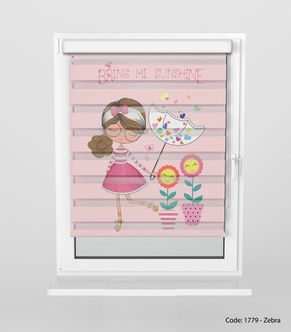 پرده زبرا دخترانه مدل SUNSHINE