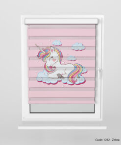 پرده زبرا اتاق کودک مدل اسب تک شاخ