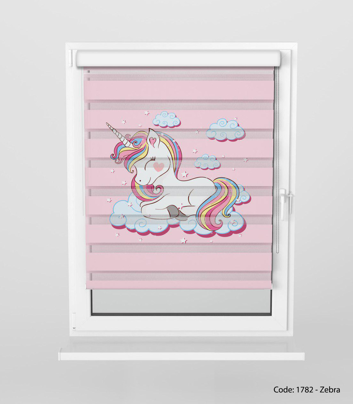 پرده زبرا اتاق کودک مدل اسب تک شاخ