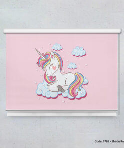 پرده شید بالارو اتاق کودک مدل اسب تک شاخ