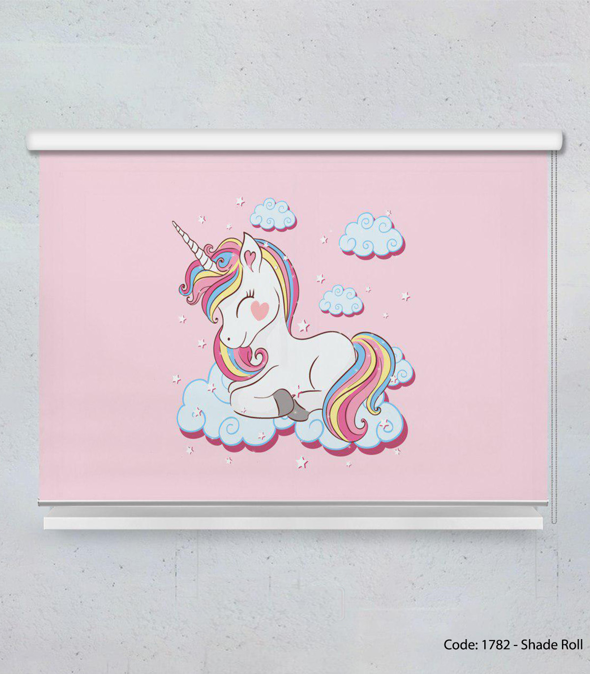 پرده شید بالارو اتاق کودک مدل اسب تک شاخ