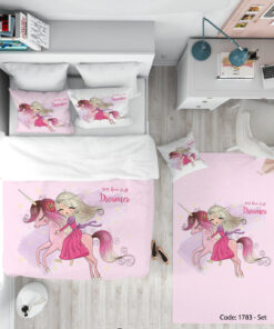 سرویس روتختی صورتی دخترانه مدل HORSEMAN