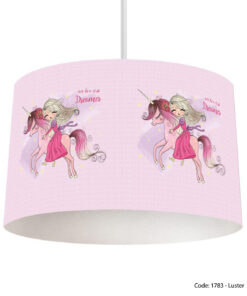 لوستر آباژوری صورتی دخترانه مدل HORSEMAN