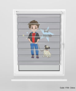 پرده زبرا پسرانه مدل BEST FRINDS