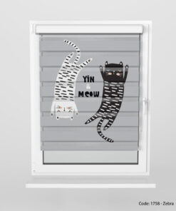 پرده زبرا دخترانه و پسرانه مدل YIN AND MEOW