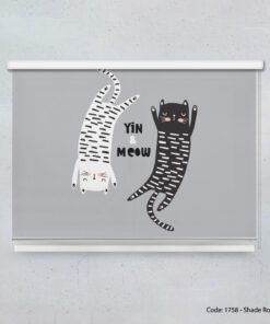 پرده شید بالارو دخترانه و پسرانه مدل YIN AND MEOW