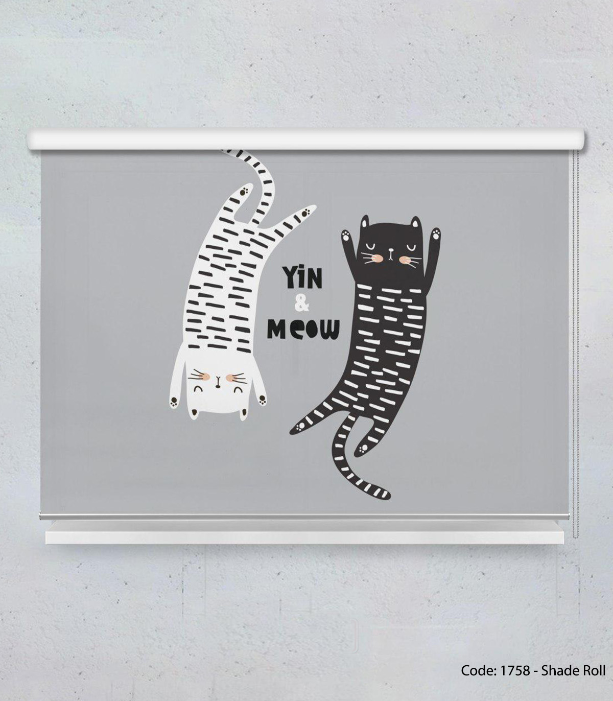 پرده شید بالارو دخترانه و پسرانه مدل YIN AND MEOW